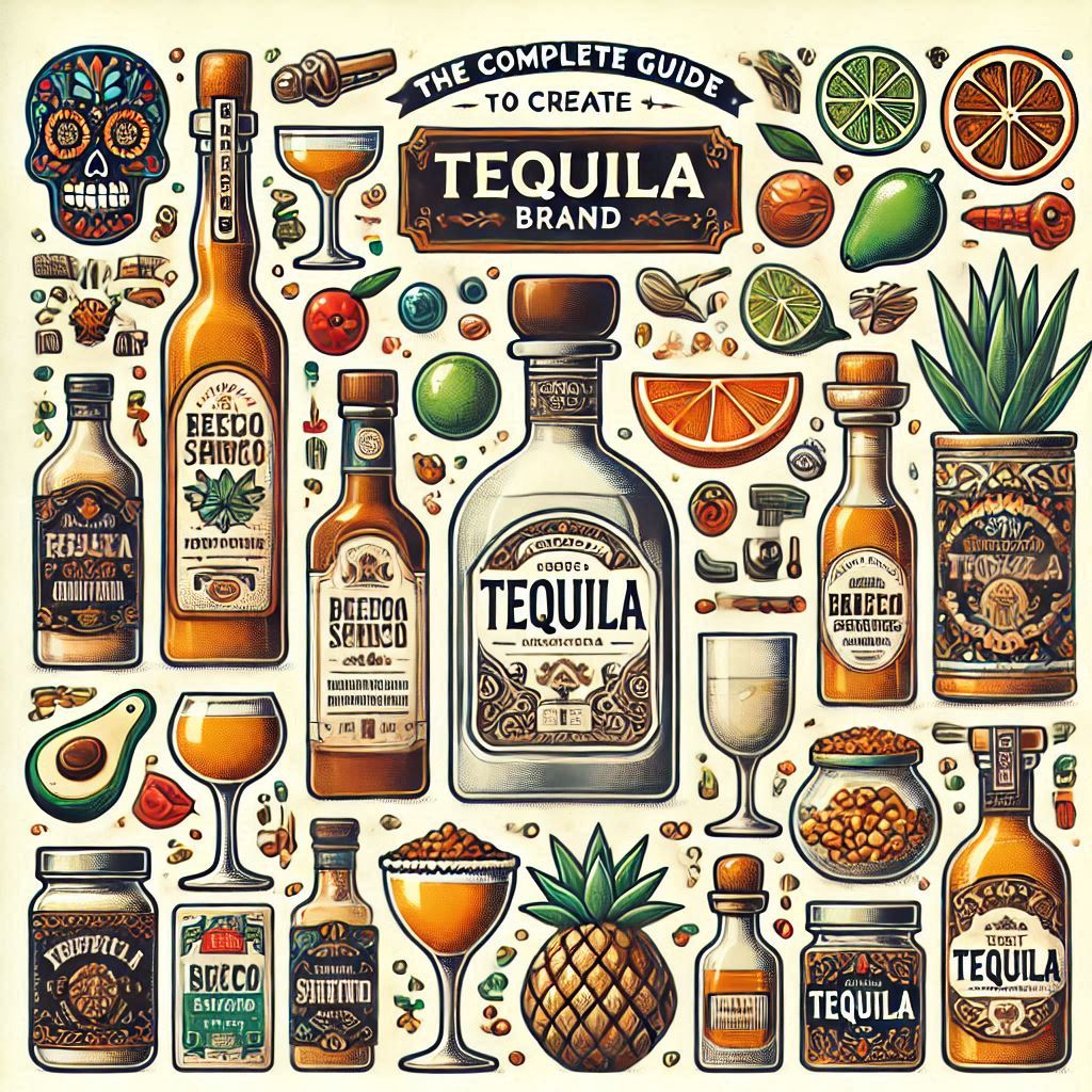 crea una imagen con el concepto de La Guía Completa para Crear la Mejor Marca de Tequila